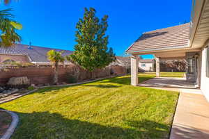 View of yard with a patio