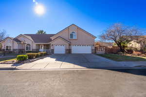 Front of property with a garage