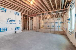 Basement featuring a healthy amount of sunlight