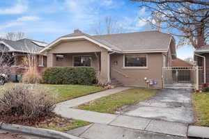 View of front of home with a front yard