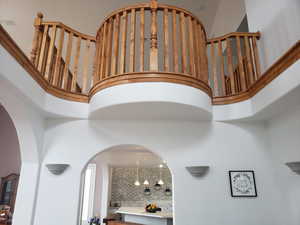 Interior details with a notable chandelier