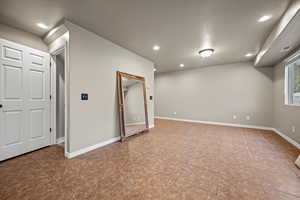 View of tiled spare room