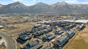 Drone / aerial view with a mountain view