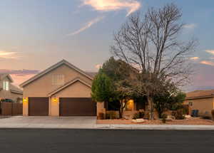 View of front of house with a garage