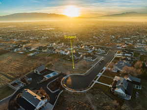 View of aerial view at dusk