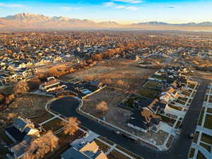 Drone / aerial view with a mountain view