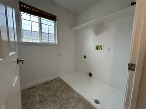 Laundry area with hookup for an electric dryer and washer hookup