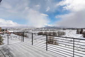 View of snow covered deck