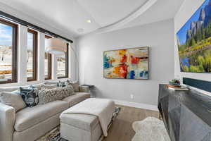 Living room featuring light hardwood / wood-style floors