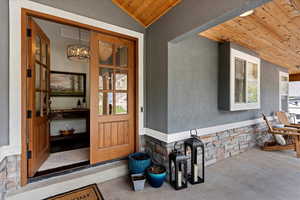 Property entrance featuring a porch