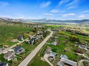 Bird's eye view featuring a mountain view