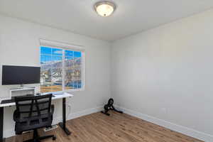 Bedroom featuring hardwood / wood-style floors