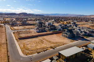 Drone / aerial view featuring a mountain view