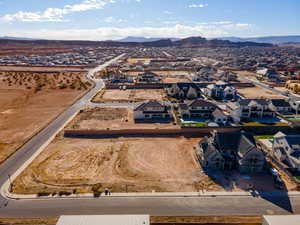 Drone / aerial view with a mountain view