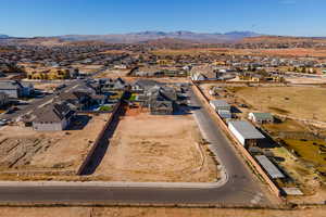 Aerial view featuring a mountain view