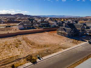 Drone / aerial view with a mountain view