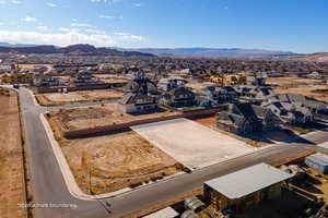 Aerial view featuring a mountain view