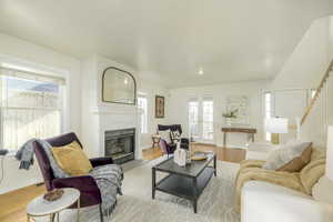 Living room featuring light hardwood / wood-style flooring