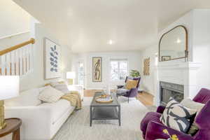 Living room featuring light hardwood / wood-style flooring