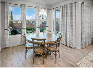 Kitchen adjacent dining area with panoramic sunrise views.