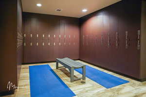 The Brio community center also provides lockers and showers for when you want to come enjoy the varied activities.