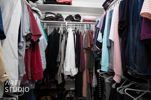 View of walk in closet