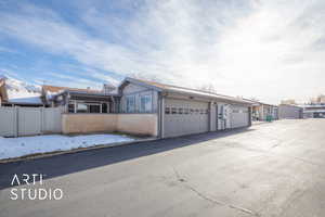 View of front of home with a garage