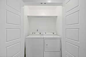 Laundry area with washing machine and dryer