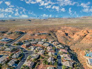 Bird's eye view with a mountain view