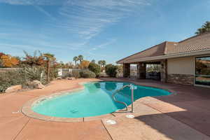 View of pool featuring a patio area