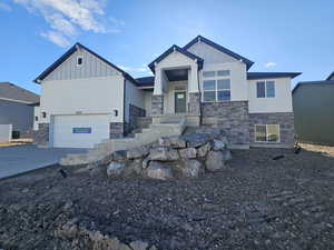 View of front of house with a garage