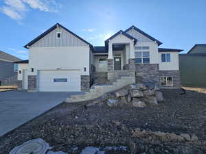 View of front facade with a garage