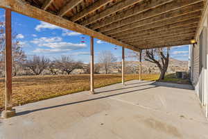 View of patio / terrace featuring central air condition unit