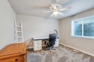 Basement bedroom can also be an office or craft space