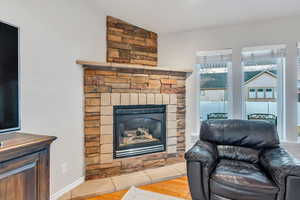 Beautiful fireplace in living room