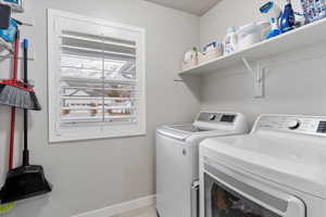 Laundry area featuring washer and dryer