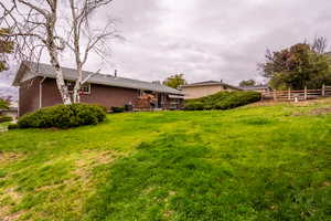 View of yard featuring central AC