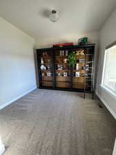 View of carpeted spare room