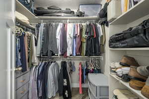 Walk in closet featuring carpet