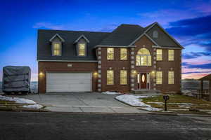 Colonial-style house with a garage