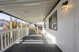 View of patio with a porch