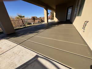 View of back patio / terrace. All new covered, concrete pads.