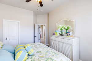 Bedroom featuring ceiling fan