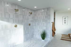 Bathroom with tiled shower