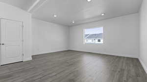 Unfurnished room featuring light wood-type flooring