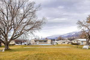 View of yard featuring a mountain view