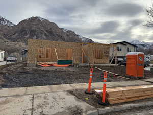 Exterior space with a mountain view