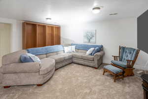 View of carpeted living room