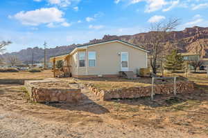 Exterior space with a mountain view