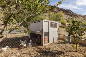 View of outdoor structure with a mountain view